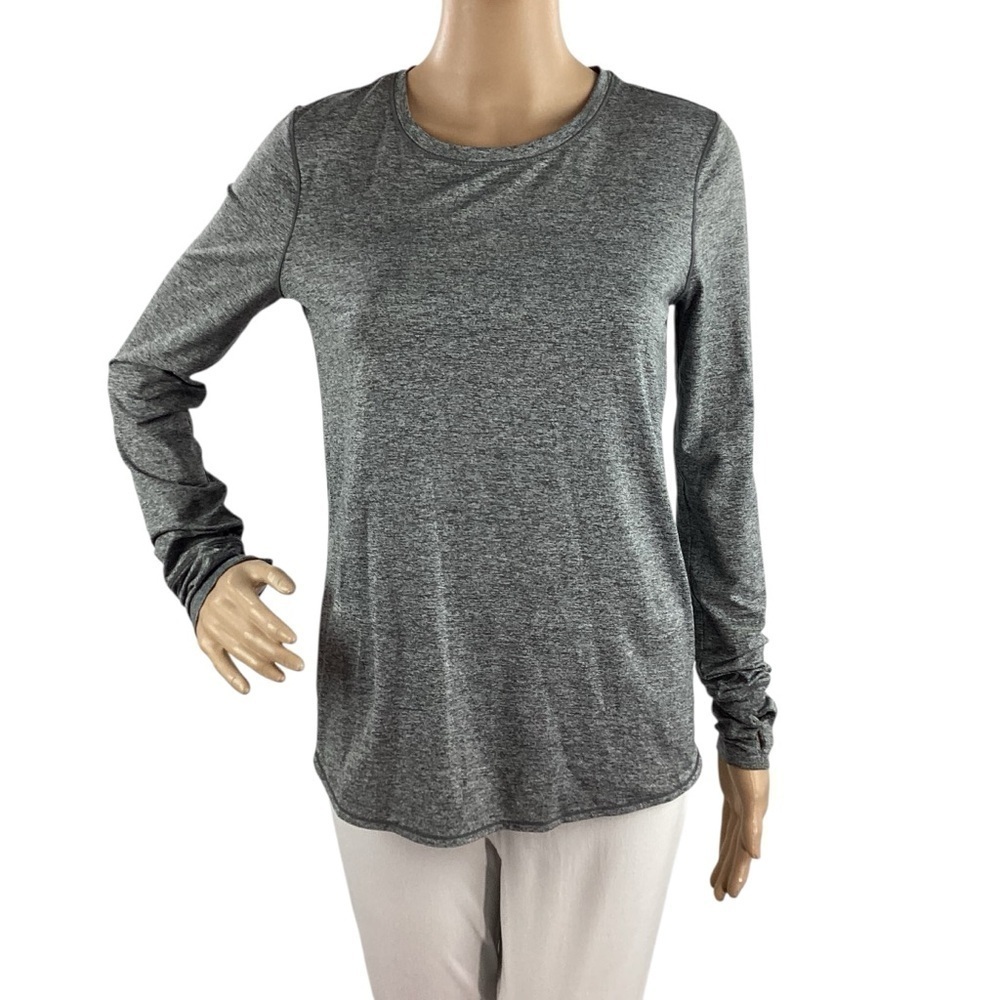 Athleta Sunlover UPF Tulip Back Long Sleeve Top Gray Heathered XS